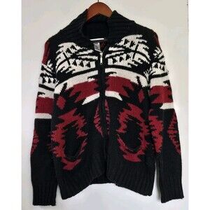 Evan Picone Cardigan Sweater Womens S Nordic Fair Isle Zip Angora Blend Holiday‎